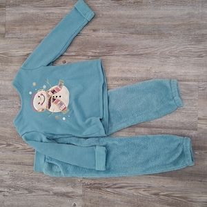 Girls Cozy Snowman Sweatsuit